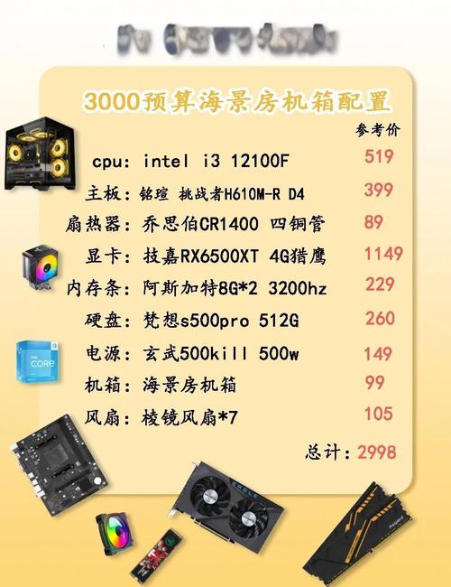 3000元的电脑主机配置有哪些