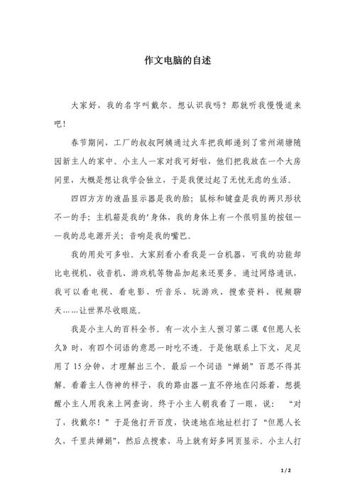 笔记本电脑的外貌作文1000