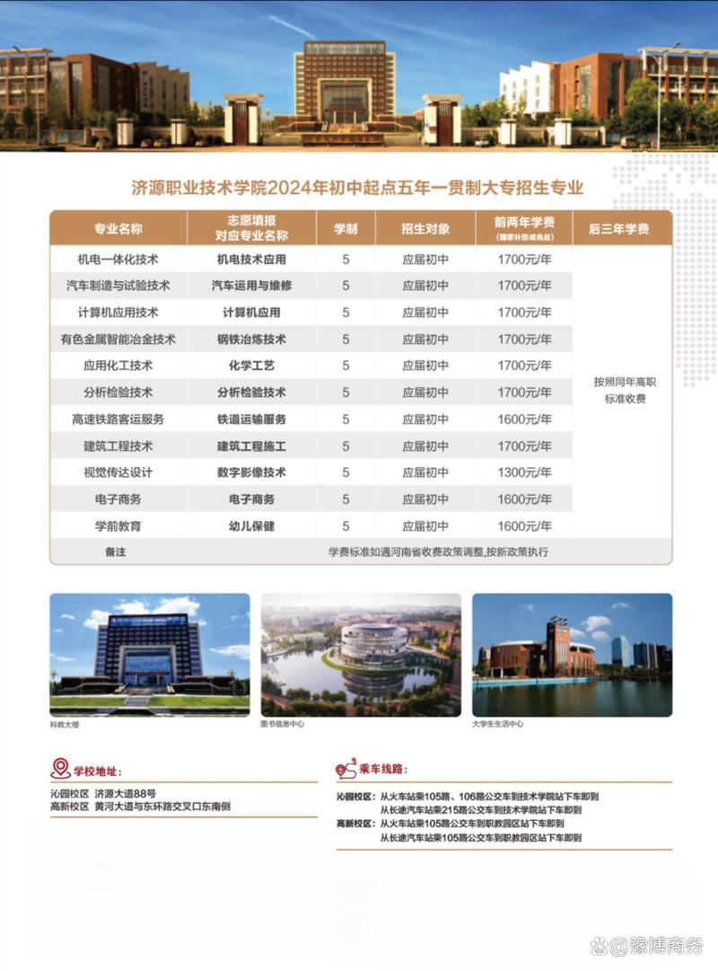 济源职业技术学院新生开学需要带什么