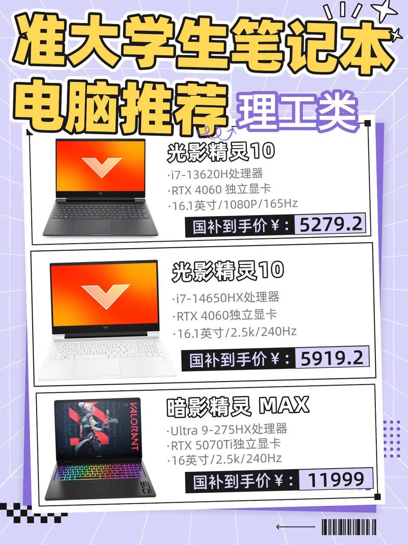 大学生笔记本电脑排名榜前十名2025