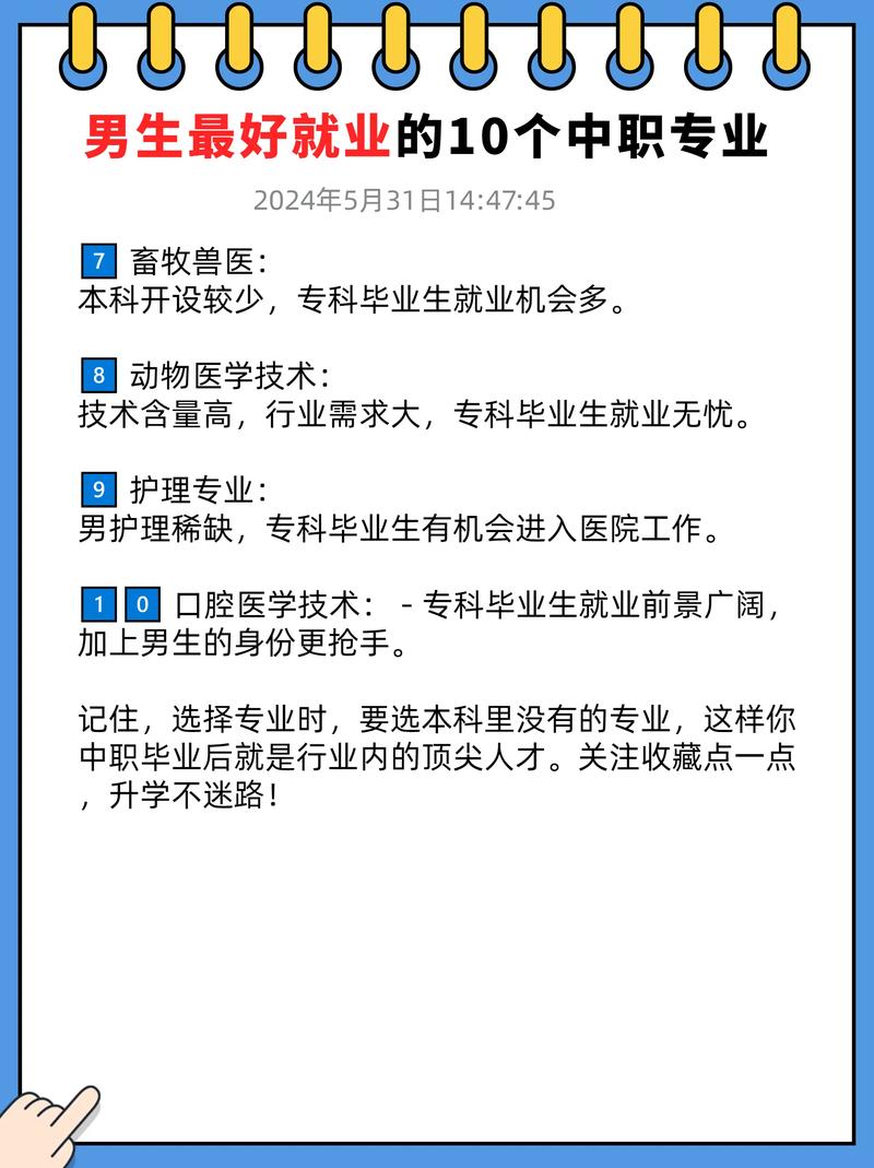 男生初中毕业学什么专业