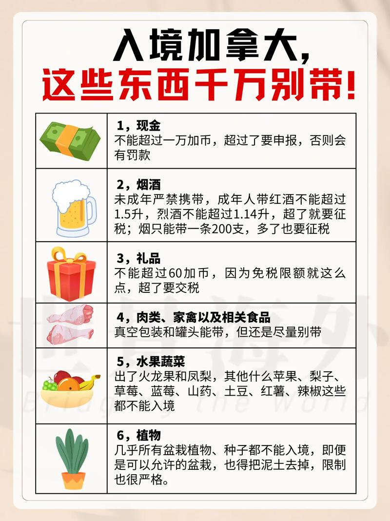 去加拿大,不可以带哪些东西