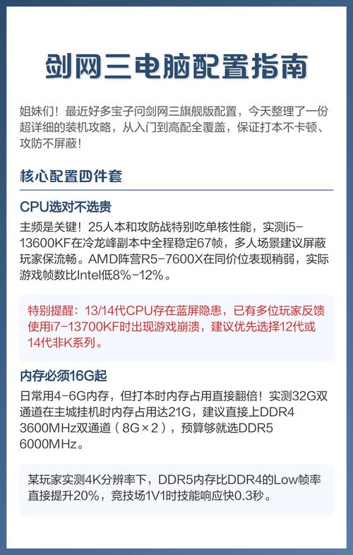 适合玩剑三的电脑配置剑网3配置要求是什么