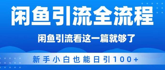 闲鱼如何日引流一百粉