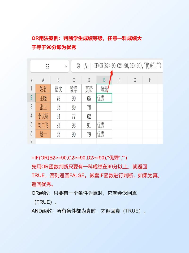 Excel中OR函数怎么使用或使用方法