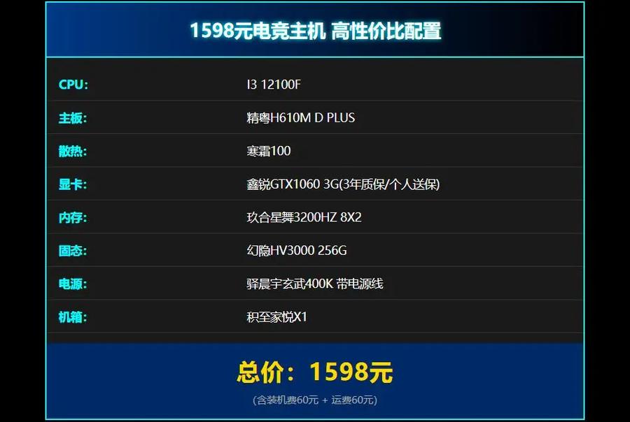 1600元能买什么档次的办公电脑配置?